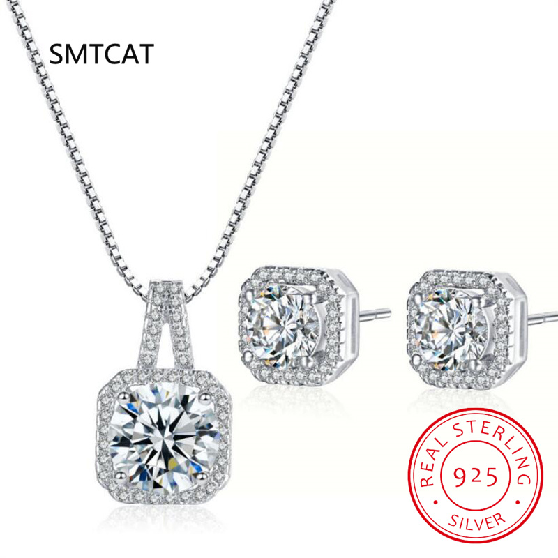 Diamond Stud Earrings - Комплект ювелирных изделий с муассанитом и