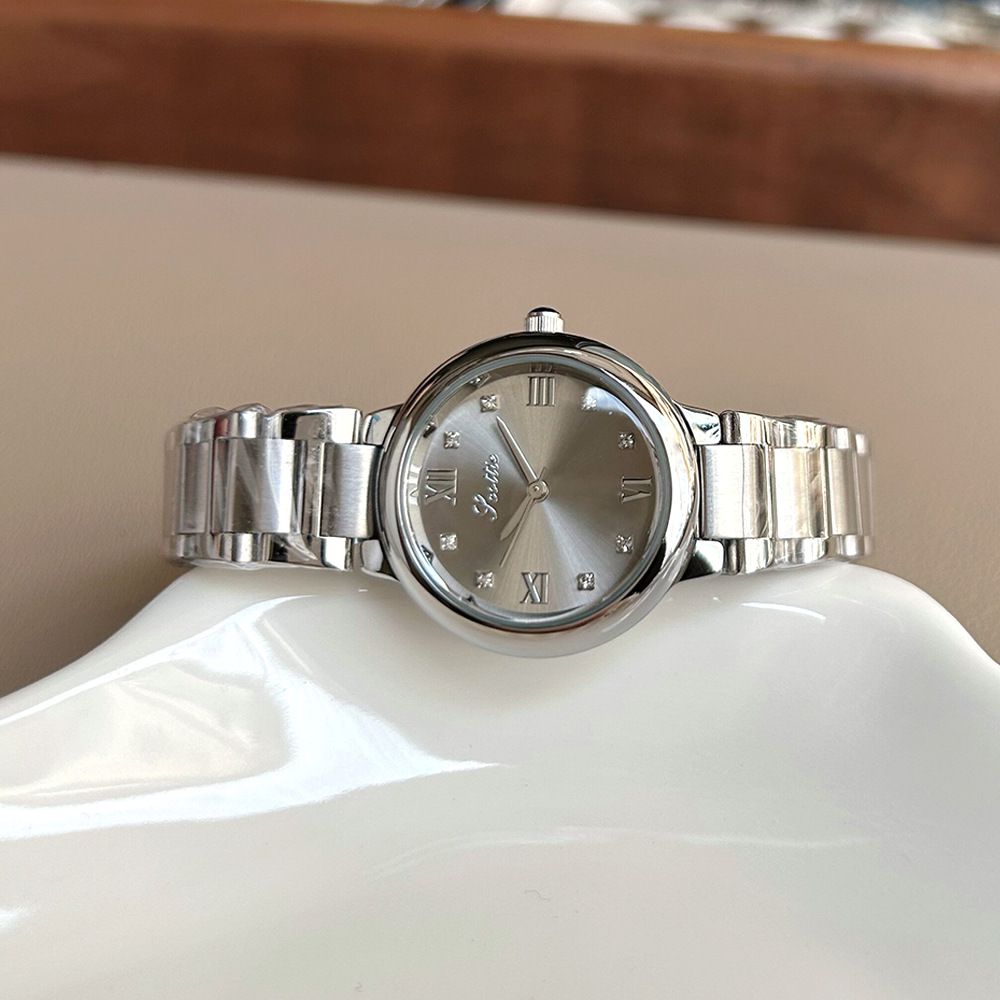 Jewelry Watches Luxury - Серебристо-серые стальные часы с простым круглым