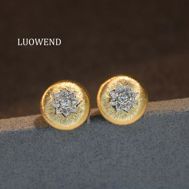Серьги LUOWEND из 100% 18-кара – обзор и цена Diamond Stud Earrings